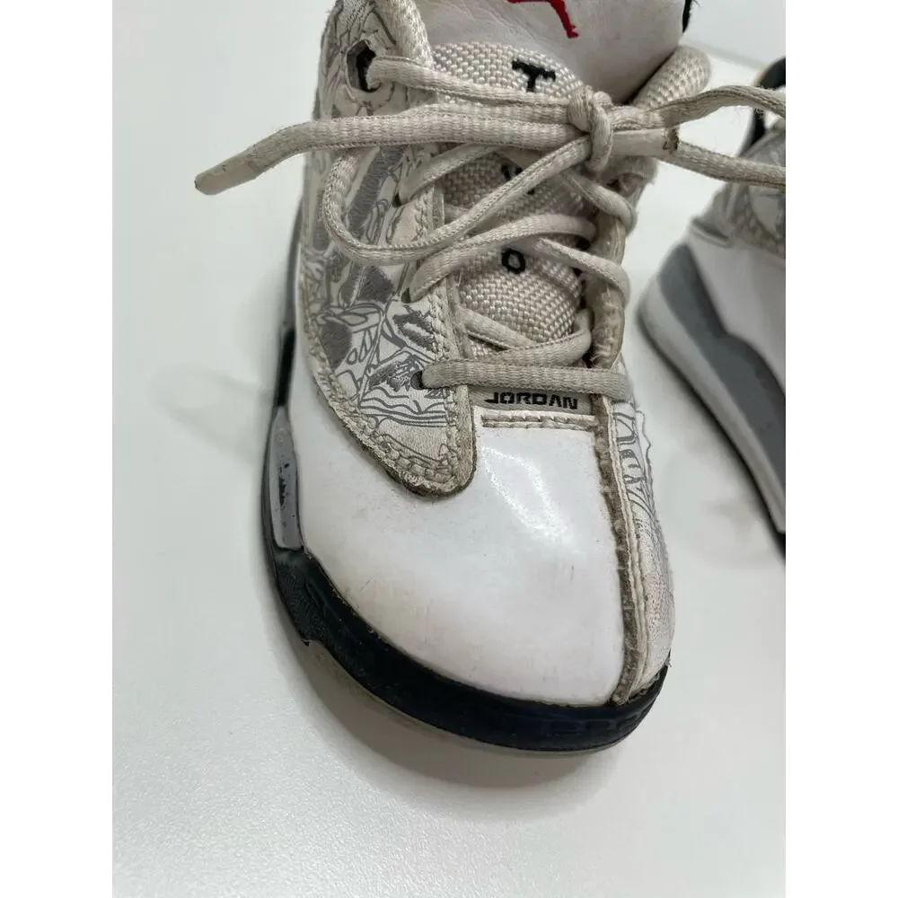 Air Jordan Dub Zero‎ Hi-Top Lace Up Sneakers White Cement Toddler Size 8C 311072